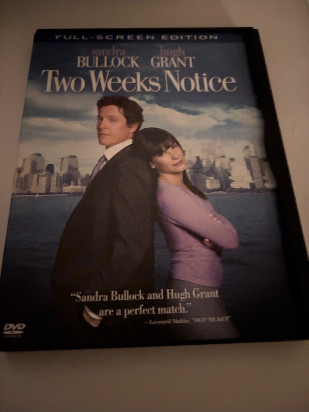 Two Weeks Notice DVD - Movie Cover with Blue and Purple Artwork